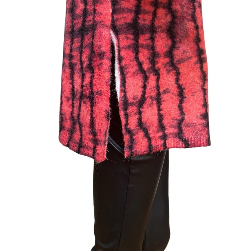 Zara Red and Black Tie Dye High Neck Sweater, NWT, L - Picture 5 of 16